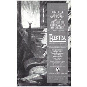 Metropolitan Opera Elektra Opera New York City 1990s  Vintage Print Ad